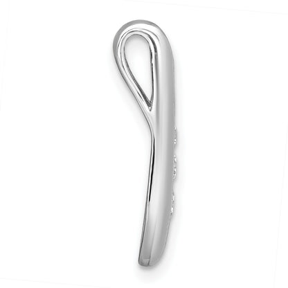 Sterling Silver Rhodium-plated Polished Fancy CZ Kite-shaped Chain Slide Pendant