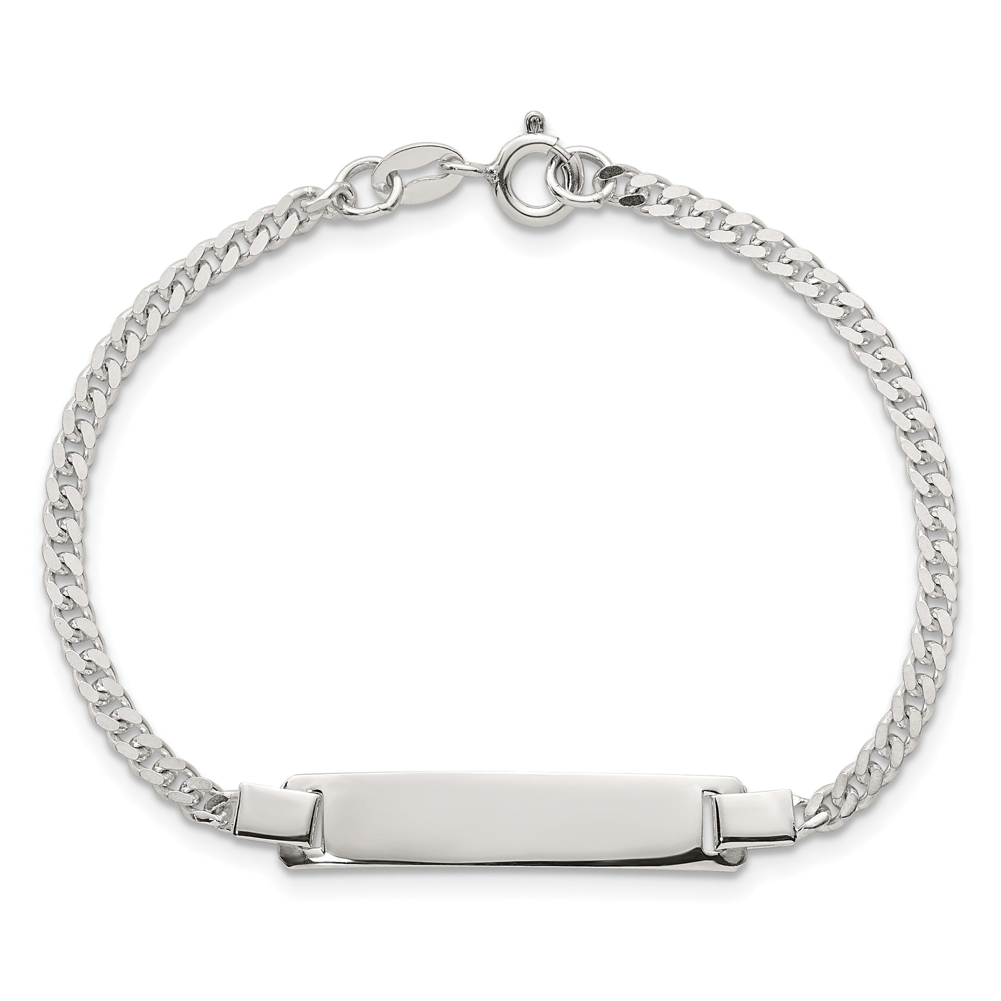 Sterling Silver Polished Curb Link Childrens 6.25 Inch ID Bracelet