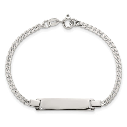 Sterling Silver Polished Curb Link Childrens 6.25 Inch ID Bracelet