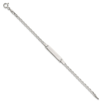 Sterling Silver Polished Anchor Link Childrens 6 Inch ID Bracelet