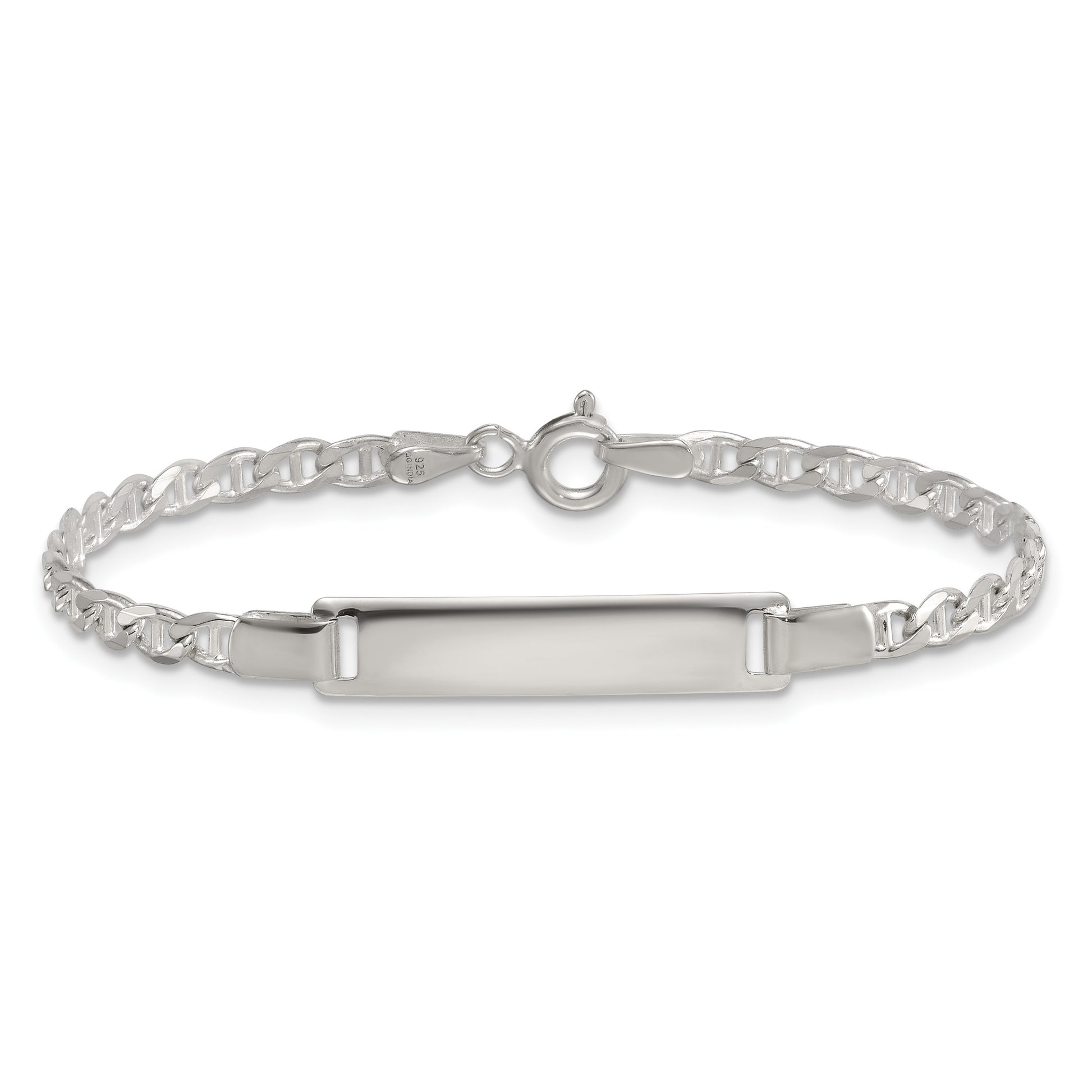 Sterling Silver Polished Anchor Link Childrens 6 Inch ID Bracelet