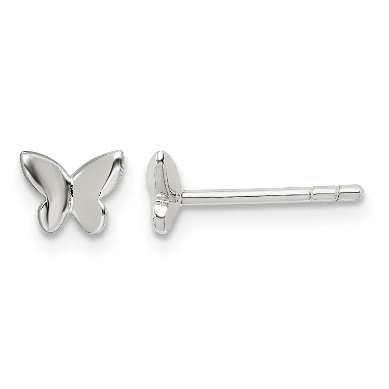Sterling Silver Madi K Polished Butterfly Children's Post Earrings