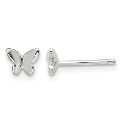 Sterling Silver Madi K Polished Butterfly Children's Post Earrings