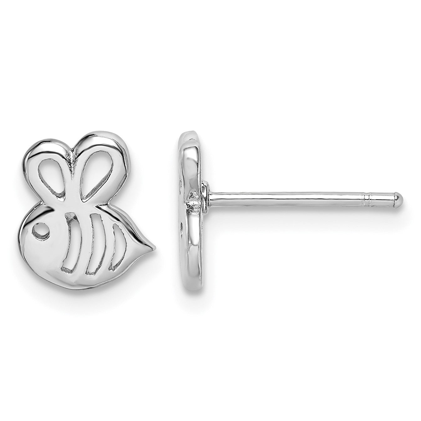 Sterling Silver Madi K RH-plated Bumblebee Children's Post Earrings