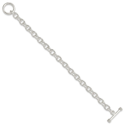 Sterling Silver 7.75inch Polished Fancy Link Toggle Bracelet