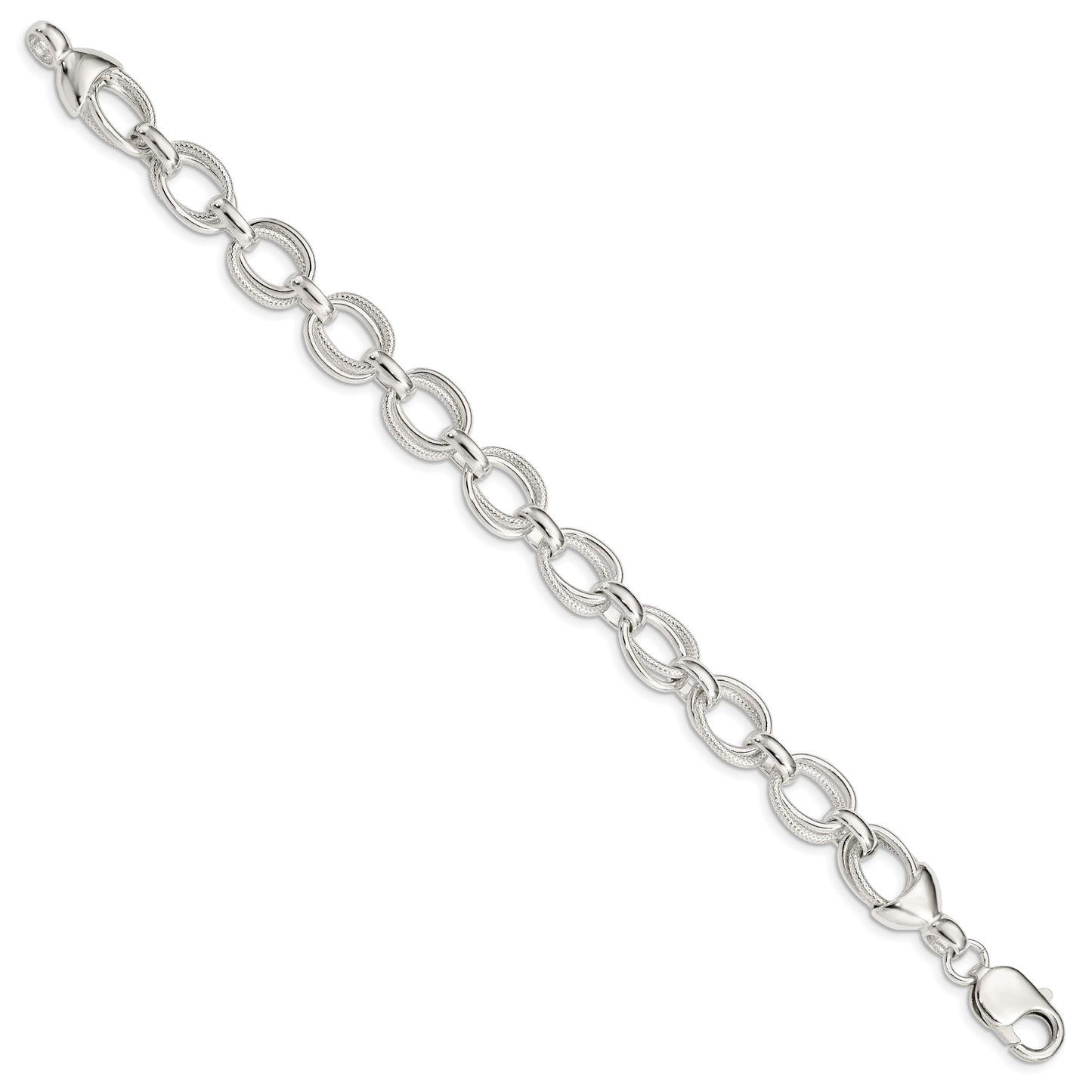Sterling Silver 7.5inch Fancy Link Bracelet