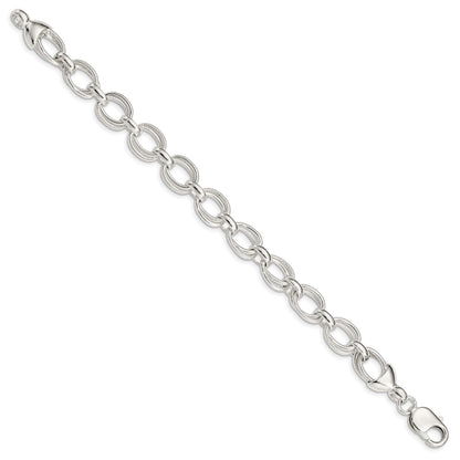 Sterling Silver 8.5inch Fancy Link Bracelet