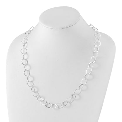 Sterling Silver Fancy Hammered Necklace