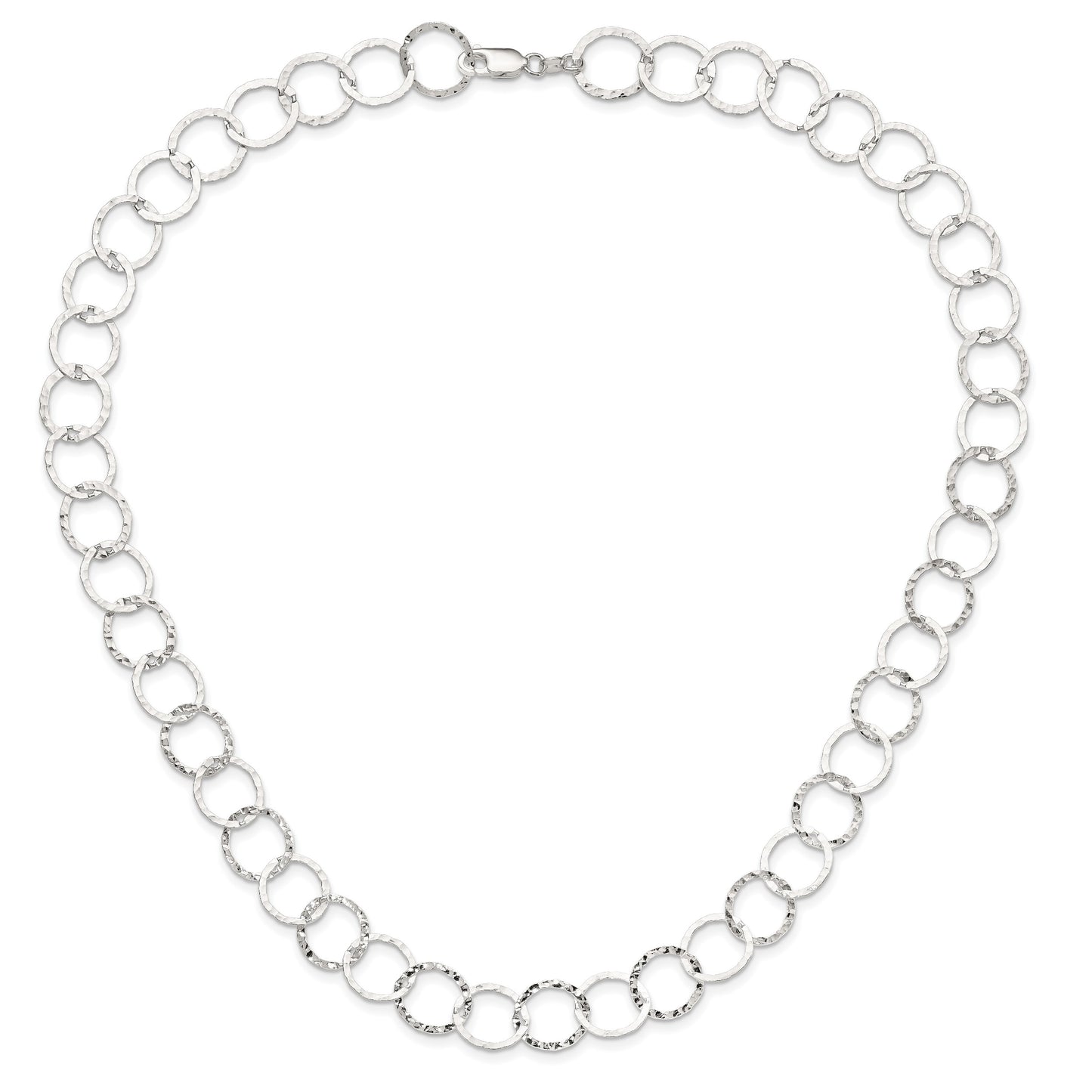 Sterling Silver Fancy Hammered Necklace