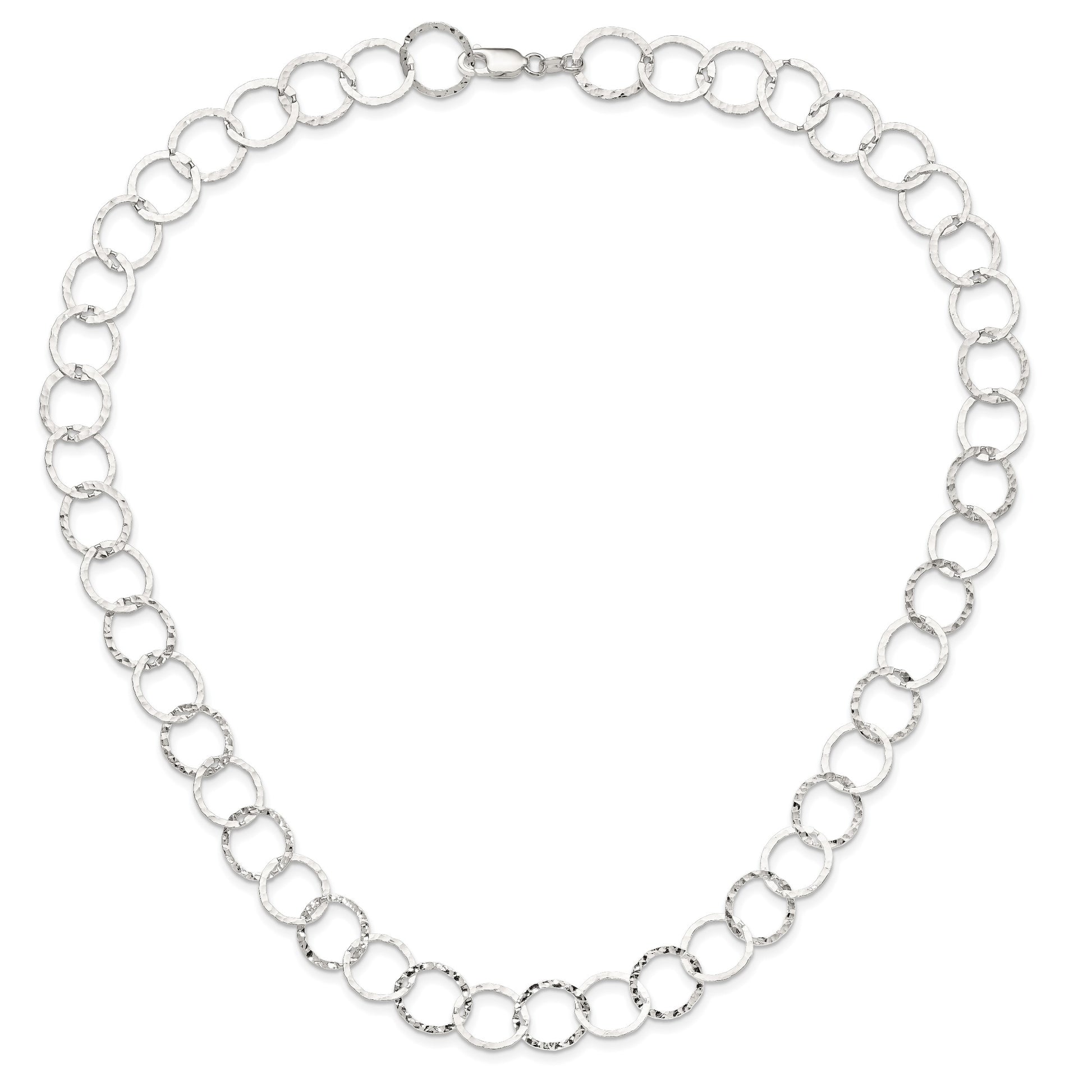 Sterling Silver Fancy Hammered Necklace