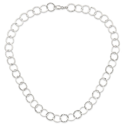 Sterling Silver Fancy Hammered Necklace