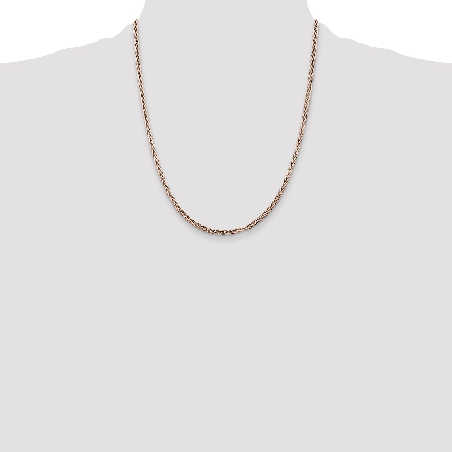 Sterling Silver Antiqued 3.25mm Solid Square Spiga Chain