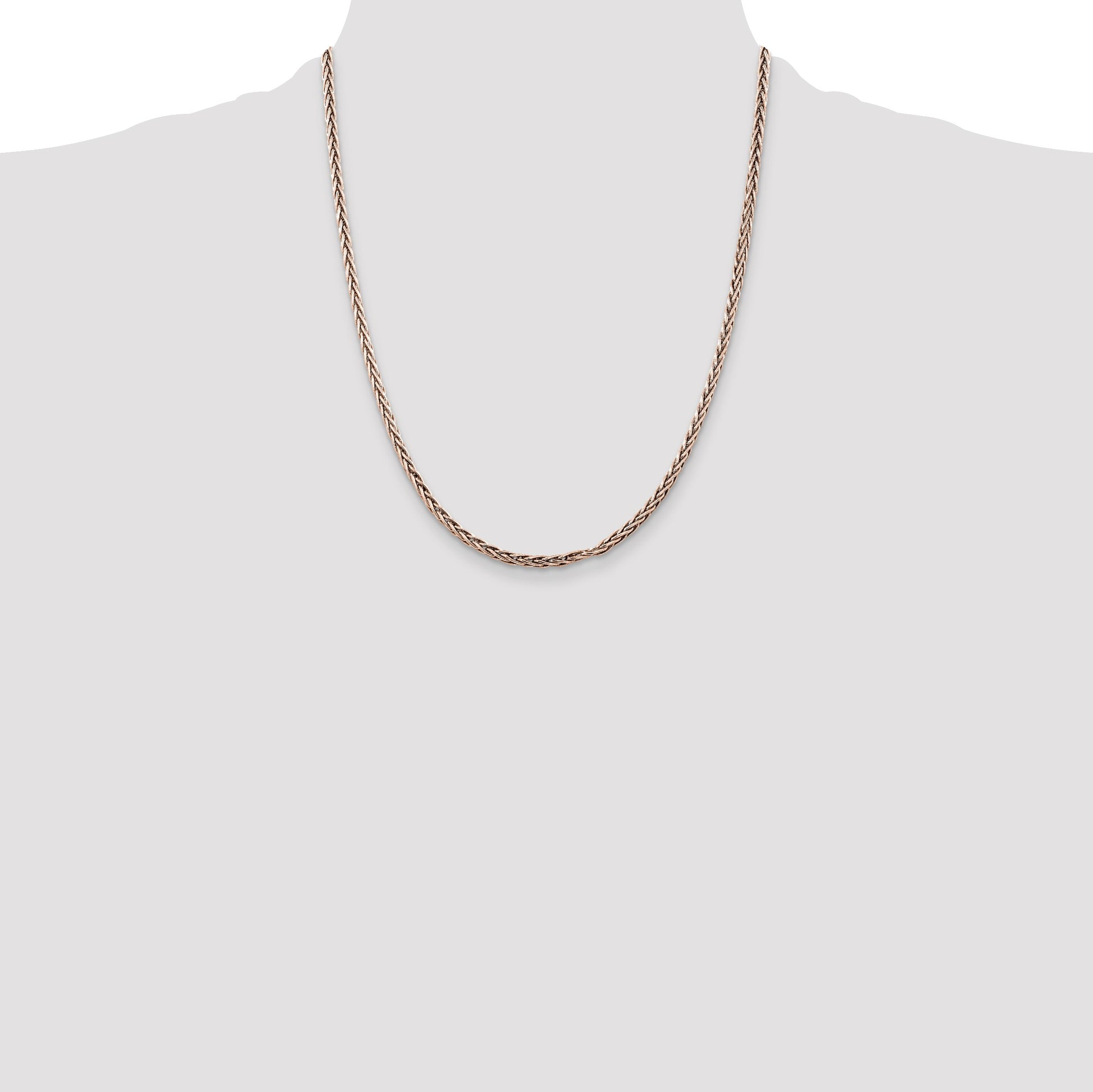 Sterling Silver Antiqued 3.25mm Solid Square Spiga Chain