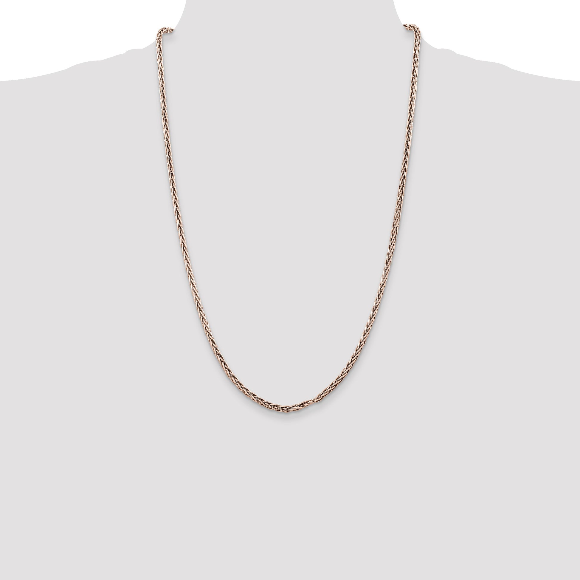 Sterling Silver Antiqued 3.25mm Solid Square Spiga Chain