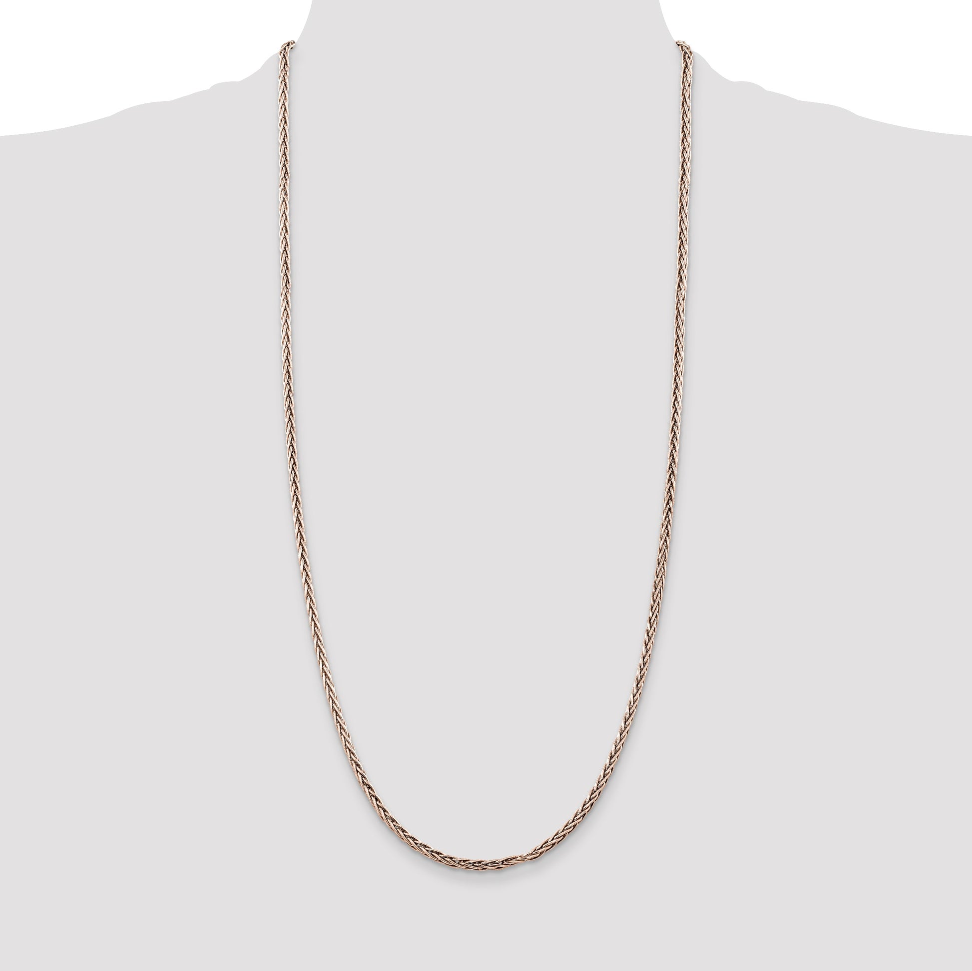 Sterling Silver Antiqued 3.25mm Solid Square Spiga Chain