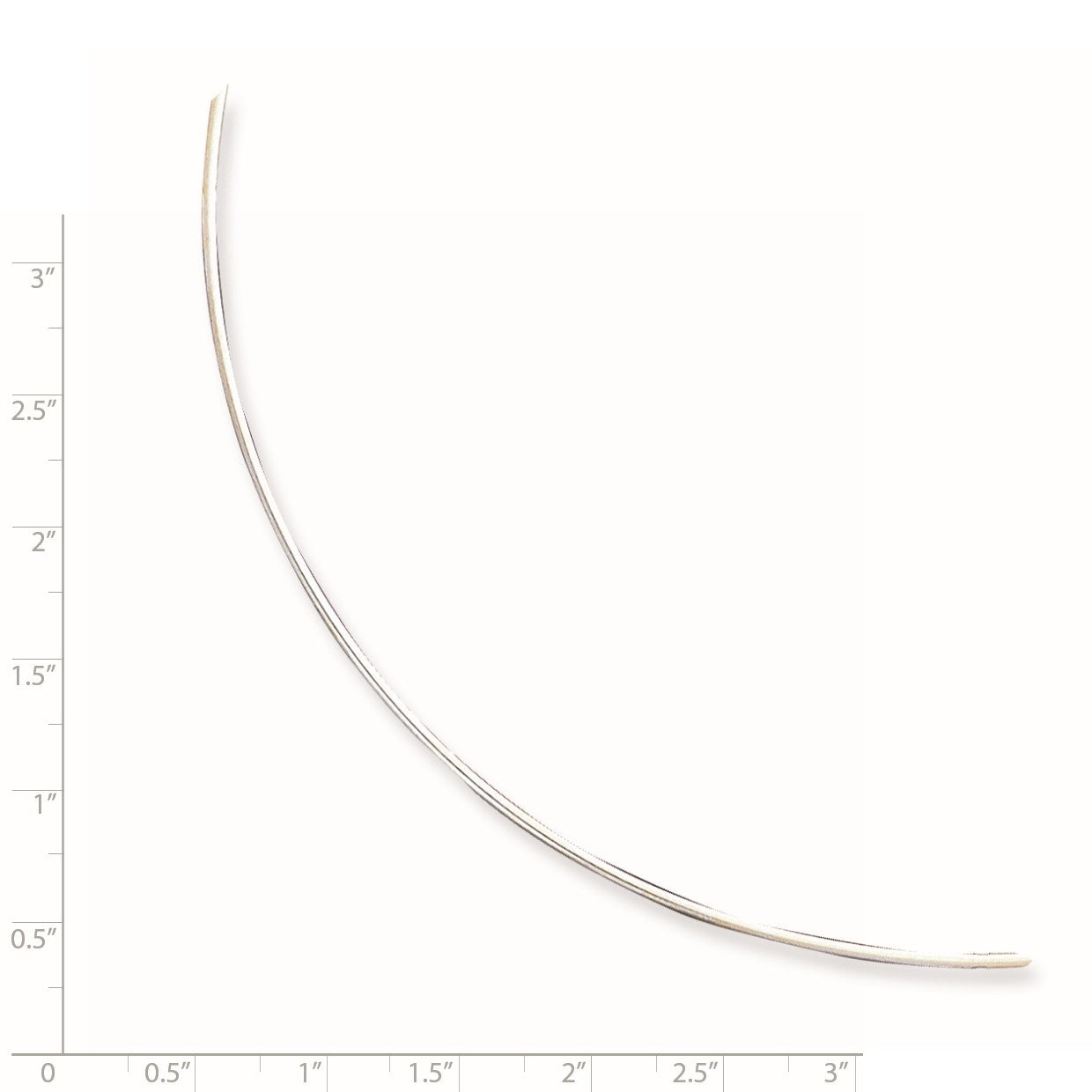 Sterling Silver Solid Polished 1.4mm Neck Wire Necklace