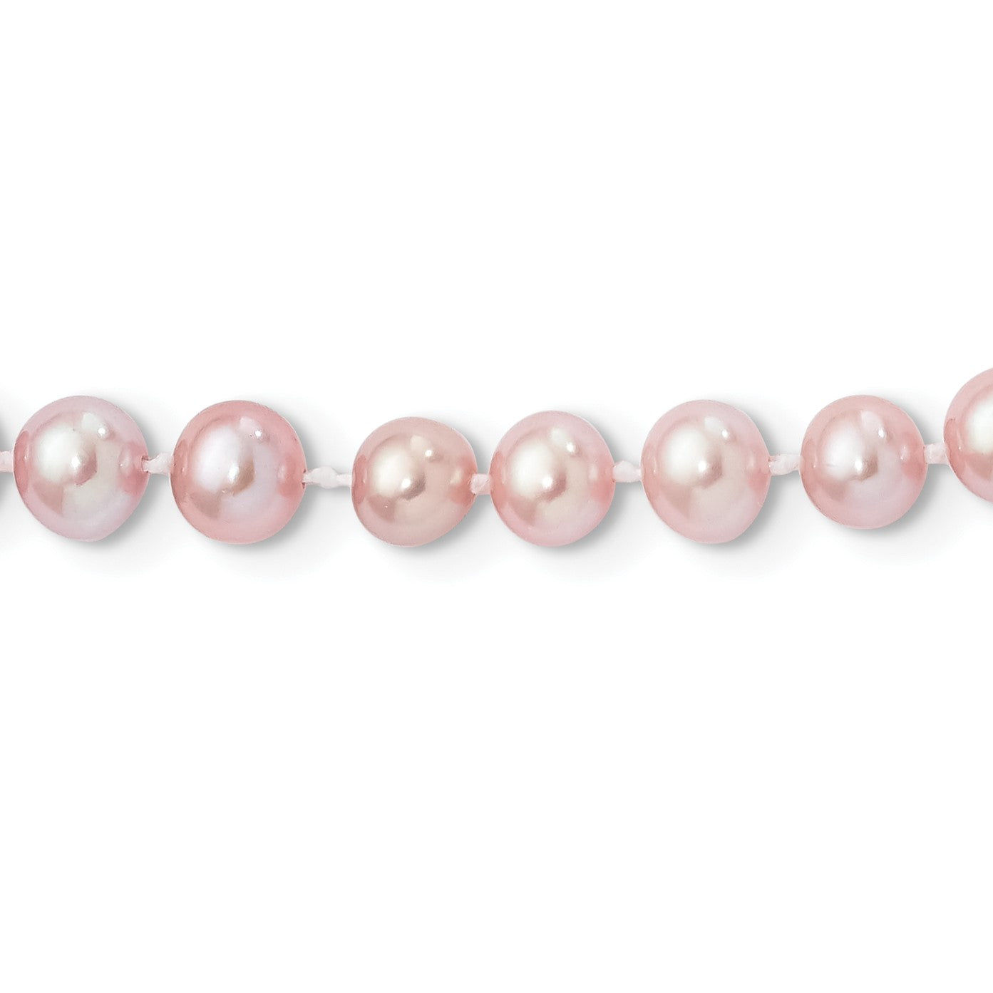 Sterling Silver Rhodium-plated 6-7mm Purple Near-Round Freshwater Cultured Pearl 18 inch Necklace