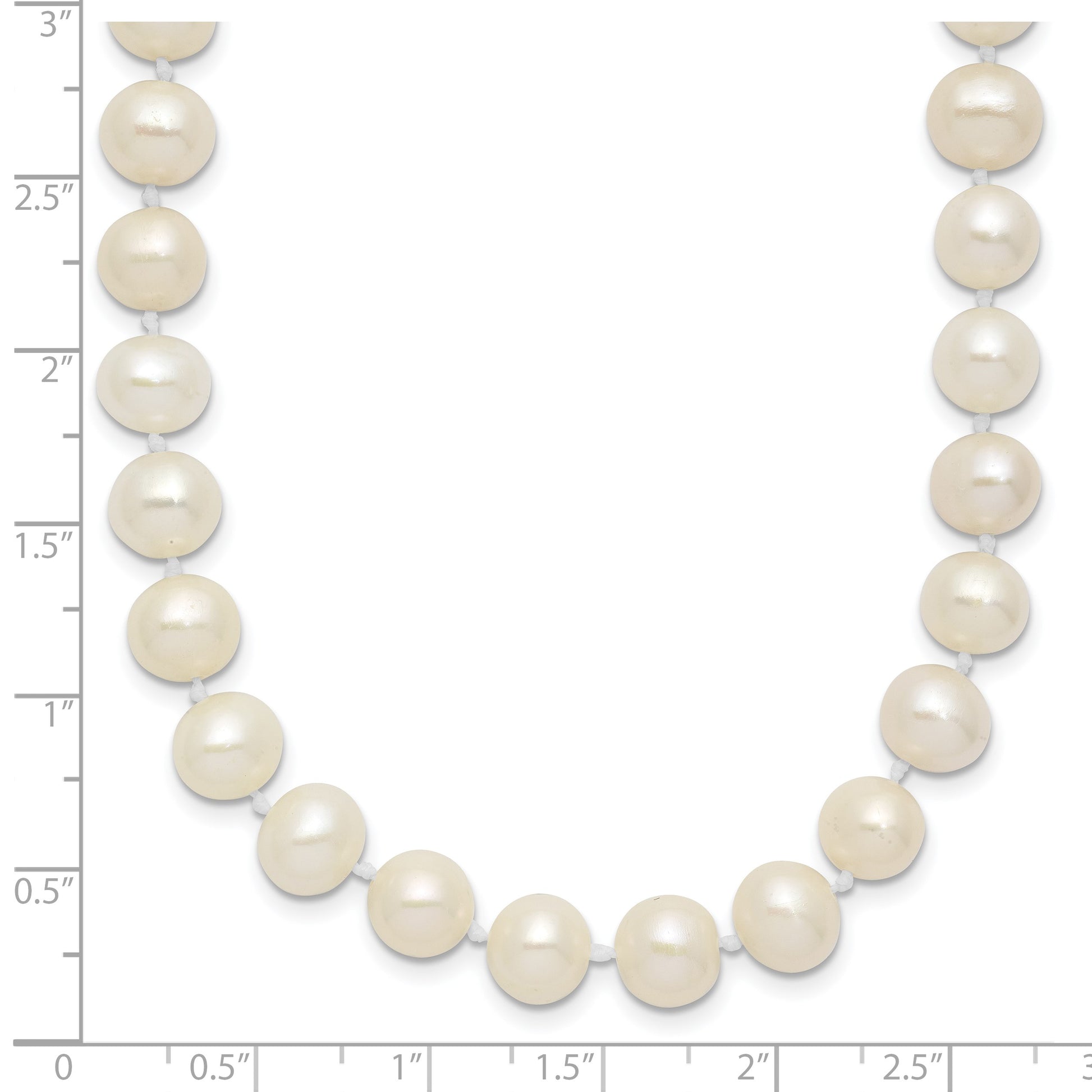 Sterling Silver Rhodium-plated 7-8mm White Near-Round Freshwater Cultured Pearl 20 inch Necklace