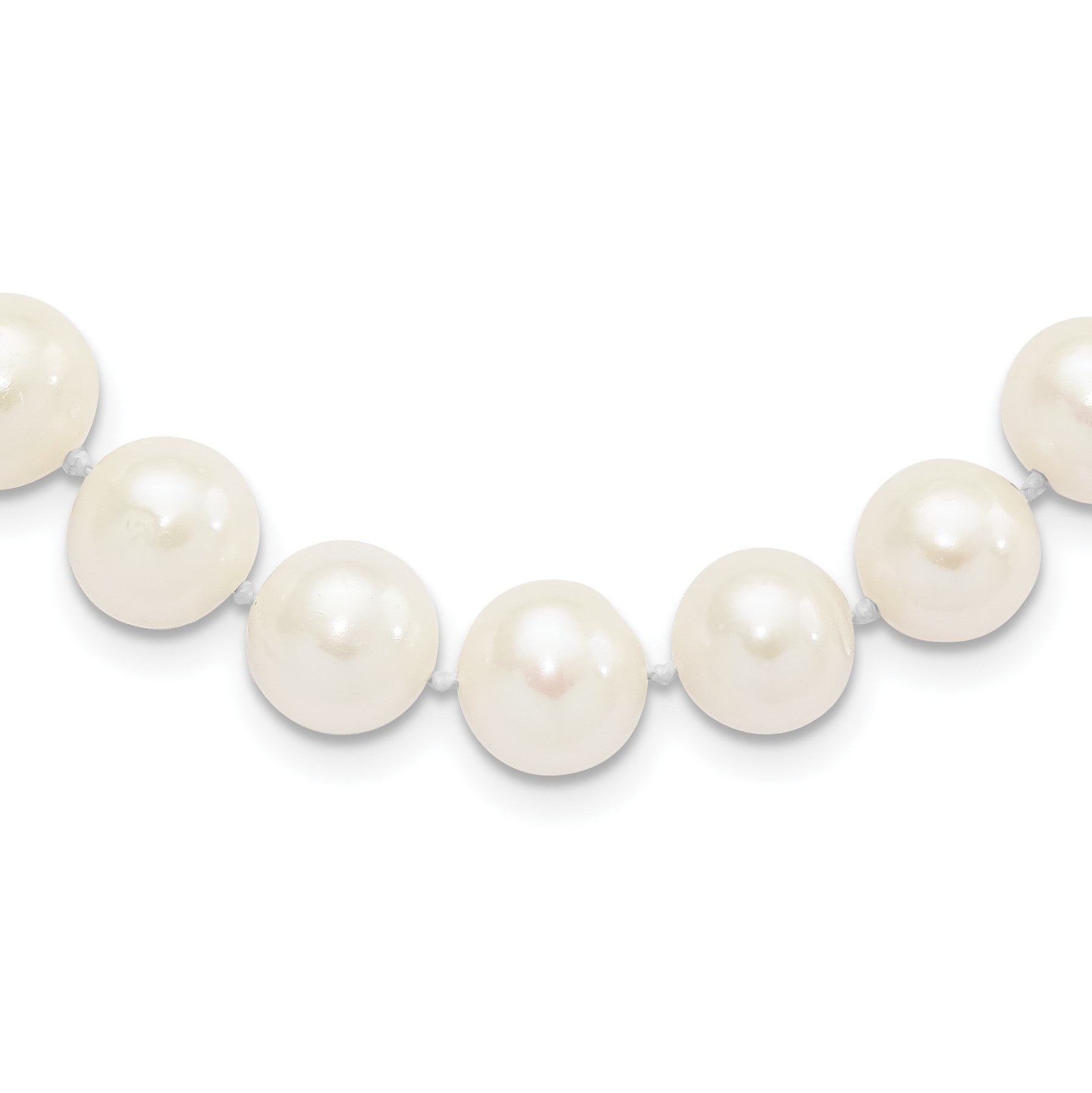Sterling Silver Rhodium-plated 10-11mm White Near-Round Freshwater Cultured Pearl 16 inch Necklace