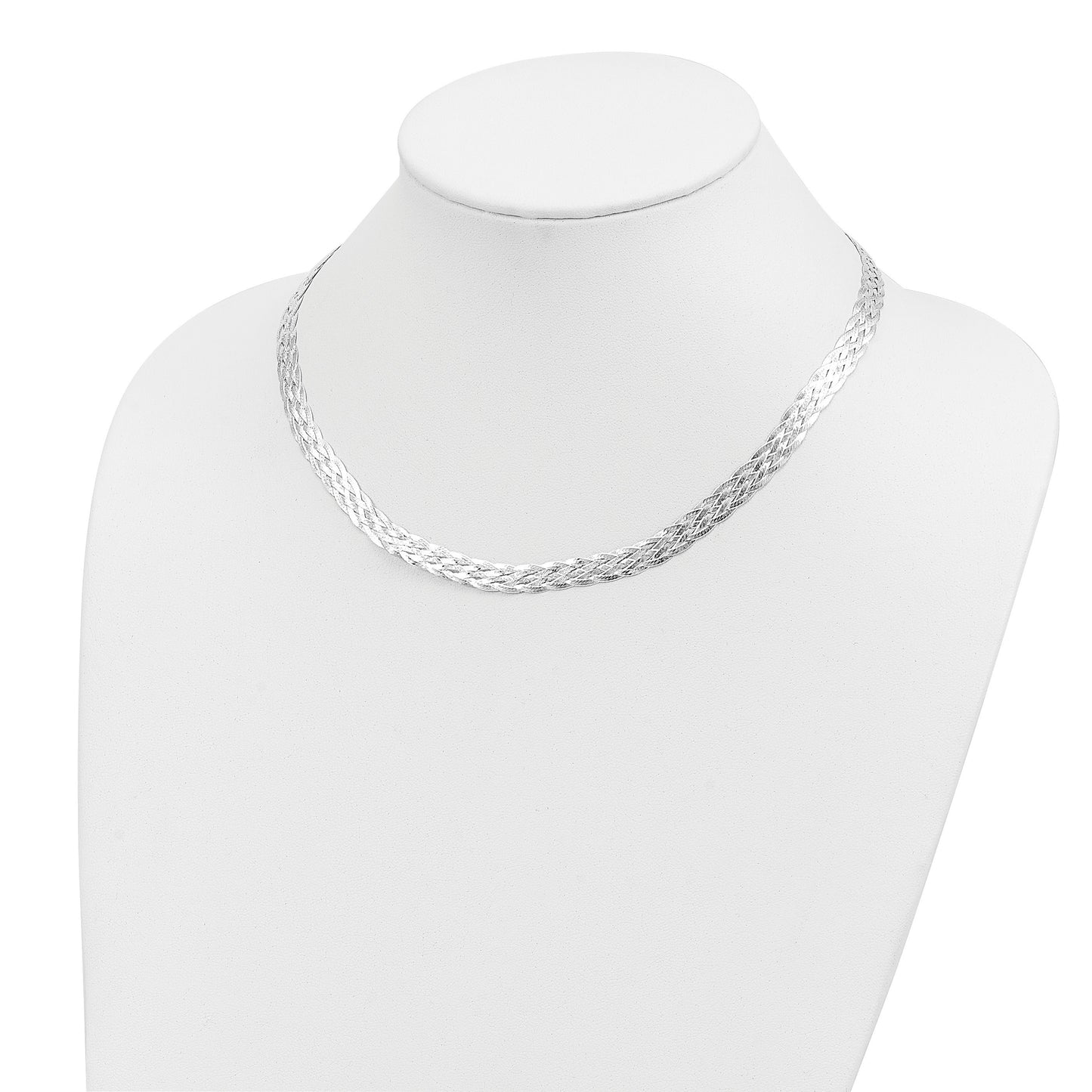 Sterling Silver 6.75mm Braided Fancy Necklace