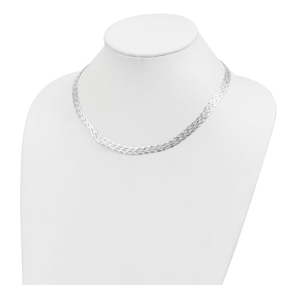 Sterling Silver 6.75mm Braided Fancy Necklace