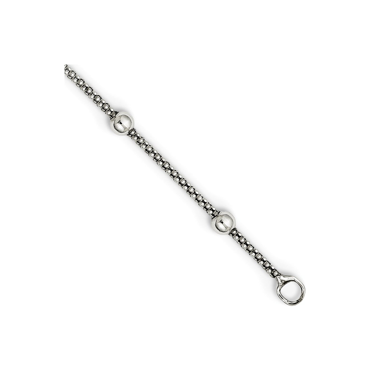 Sterling Silver Polished Beaded Necklace