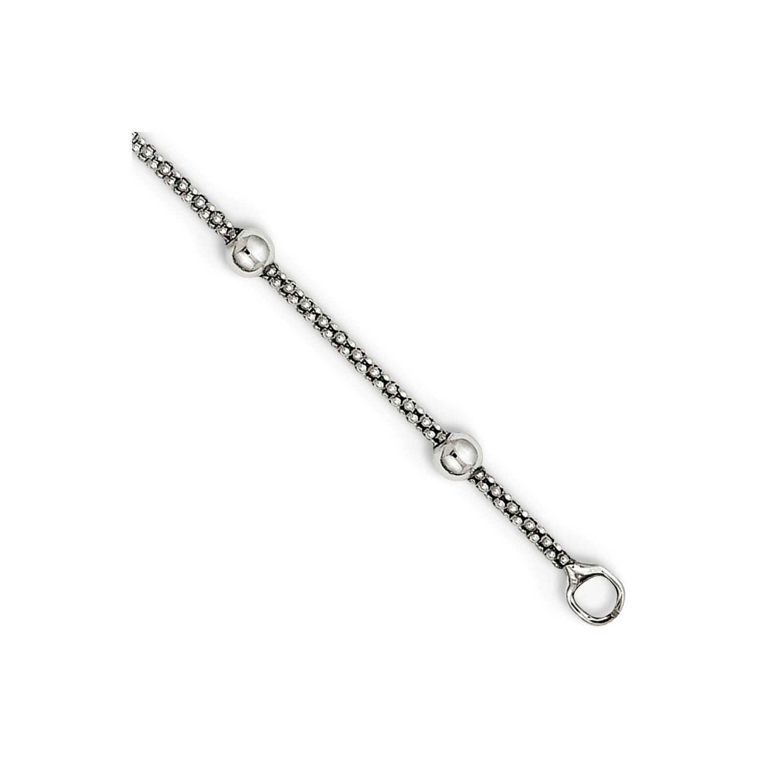 Sterling Silver Polished Beaded Necklace