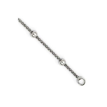 Sterling Silver Polished Beaded Necklace