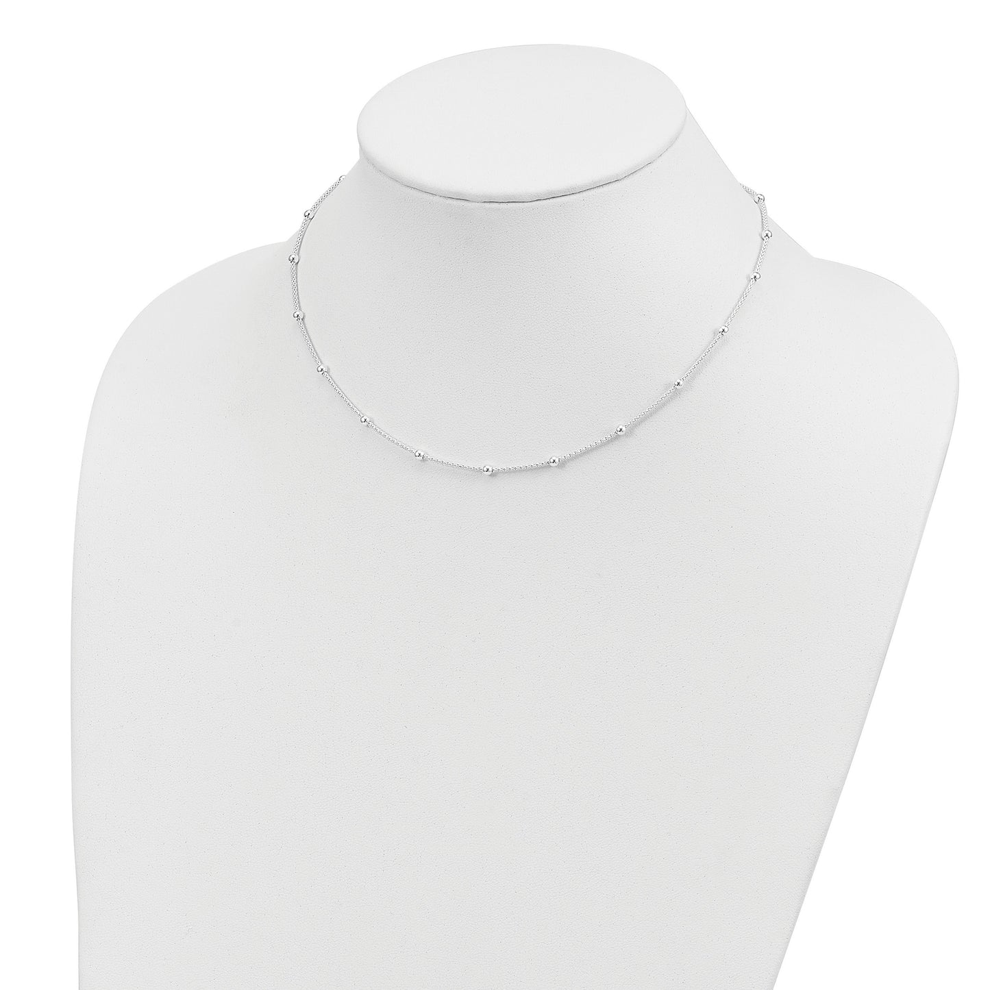 Sterling Silver Polished Beaded Necklace