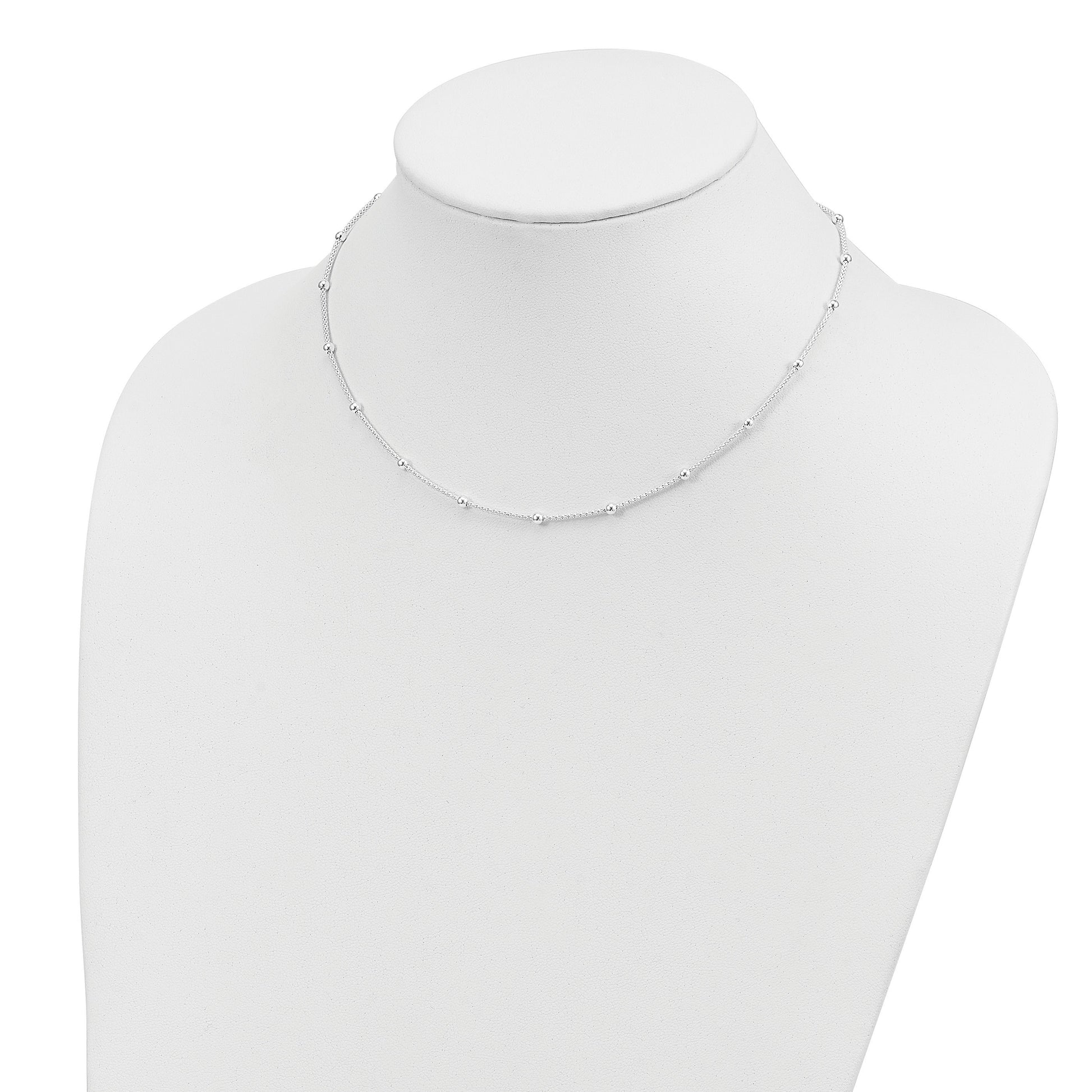 Sterling Silver Polished Beaded Necklace