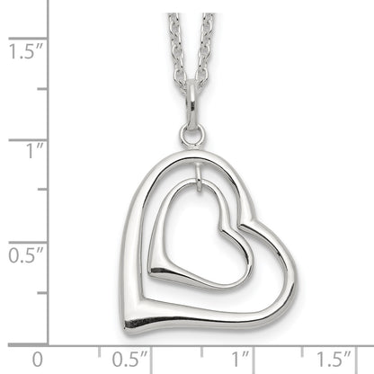 Sterling Silver Double Heart Necklace