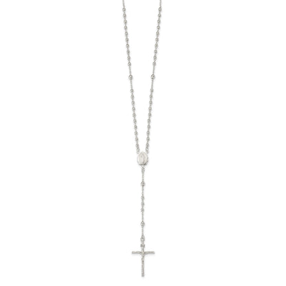 Sterling Silver Polished Rosary Necklace