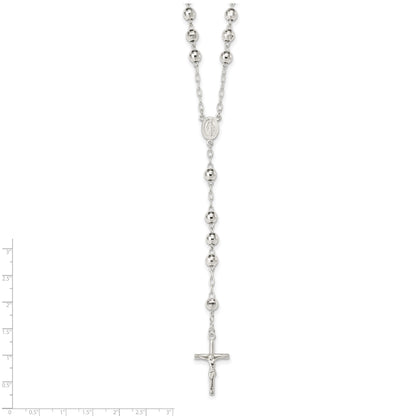 Sterling Silver Polished Rosary Necklace