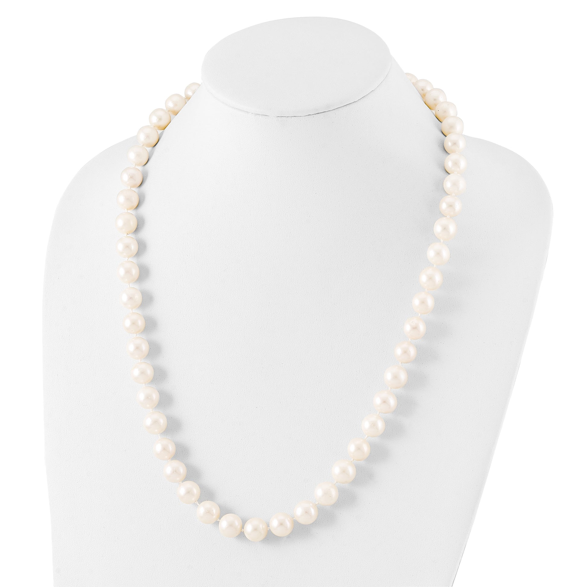 Sterling Silver Rhodium-plated 11-12mm White Near-Round Freshwater Cultured Pearl 24 inch Necklace