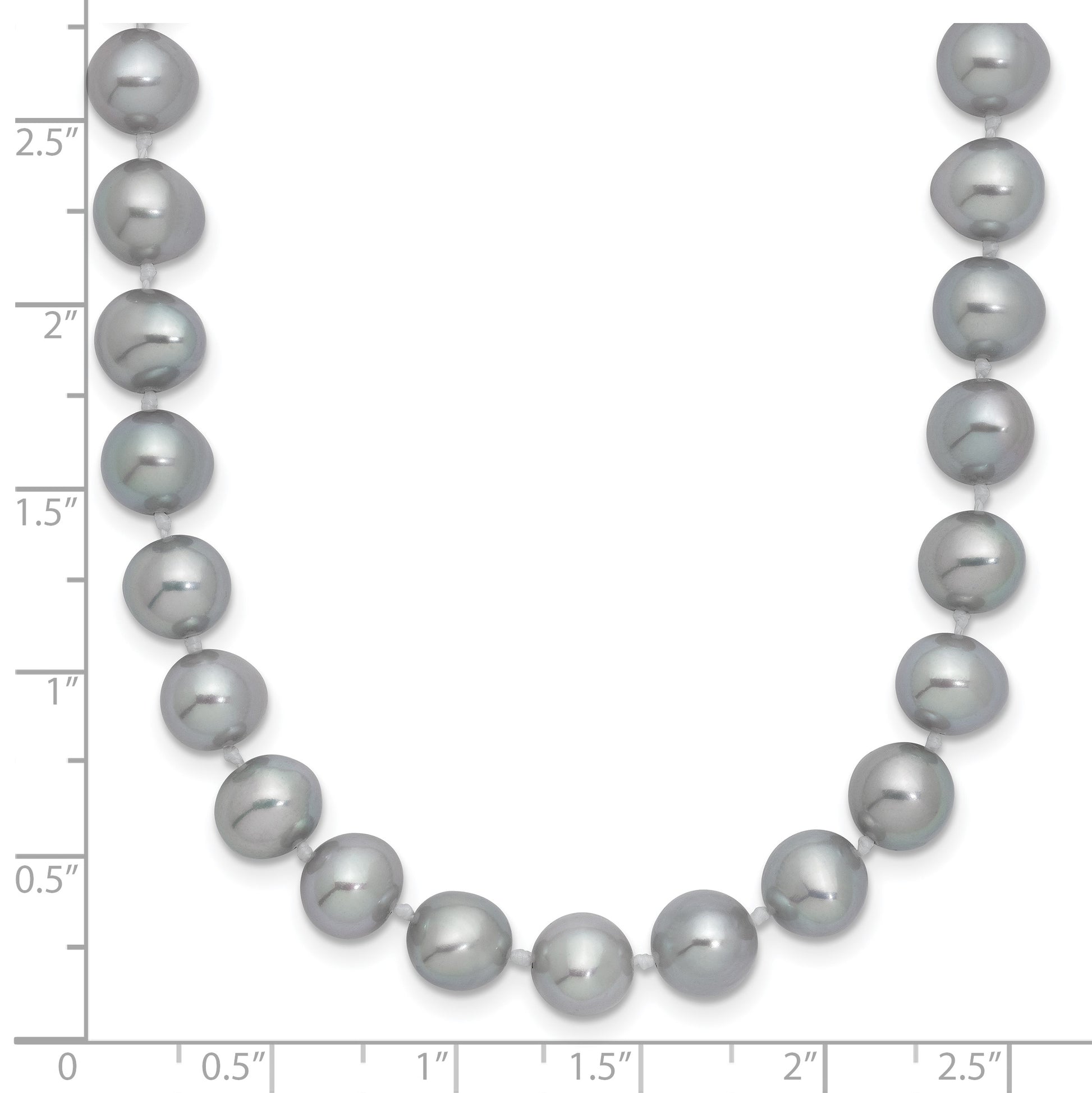 Sterling Silver Rhodium-plated 7-8mm Grey Near-Round Freshwater Cultured Pearl 18 inch Necklace