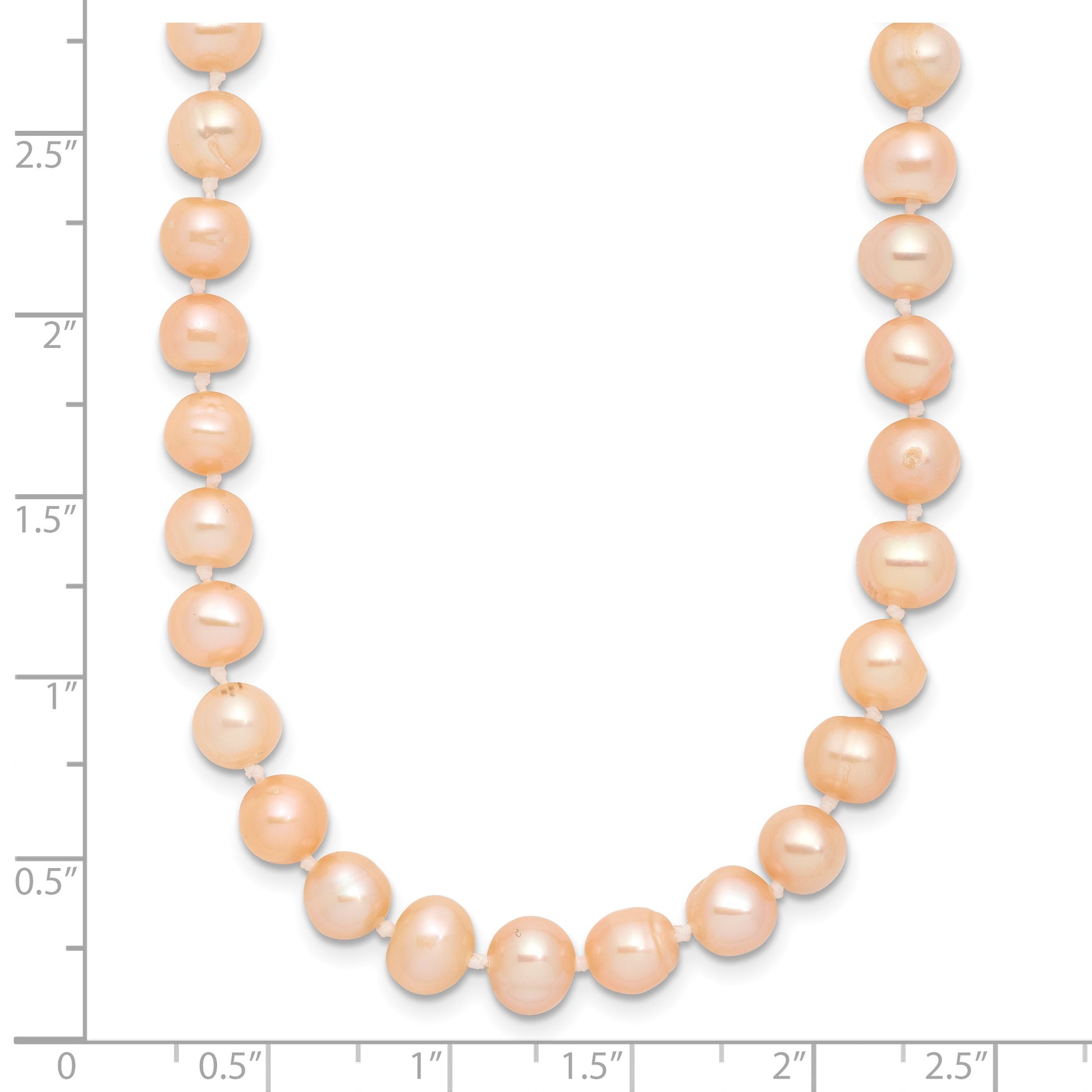Sterling Silver Rhodium-plated 6-7mm Pink Near-Round Freshwater Cultured Pearl 20 inch Necklace