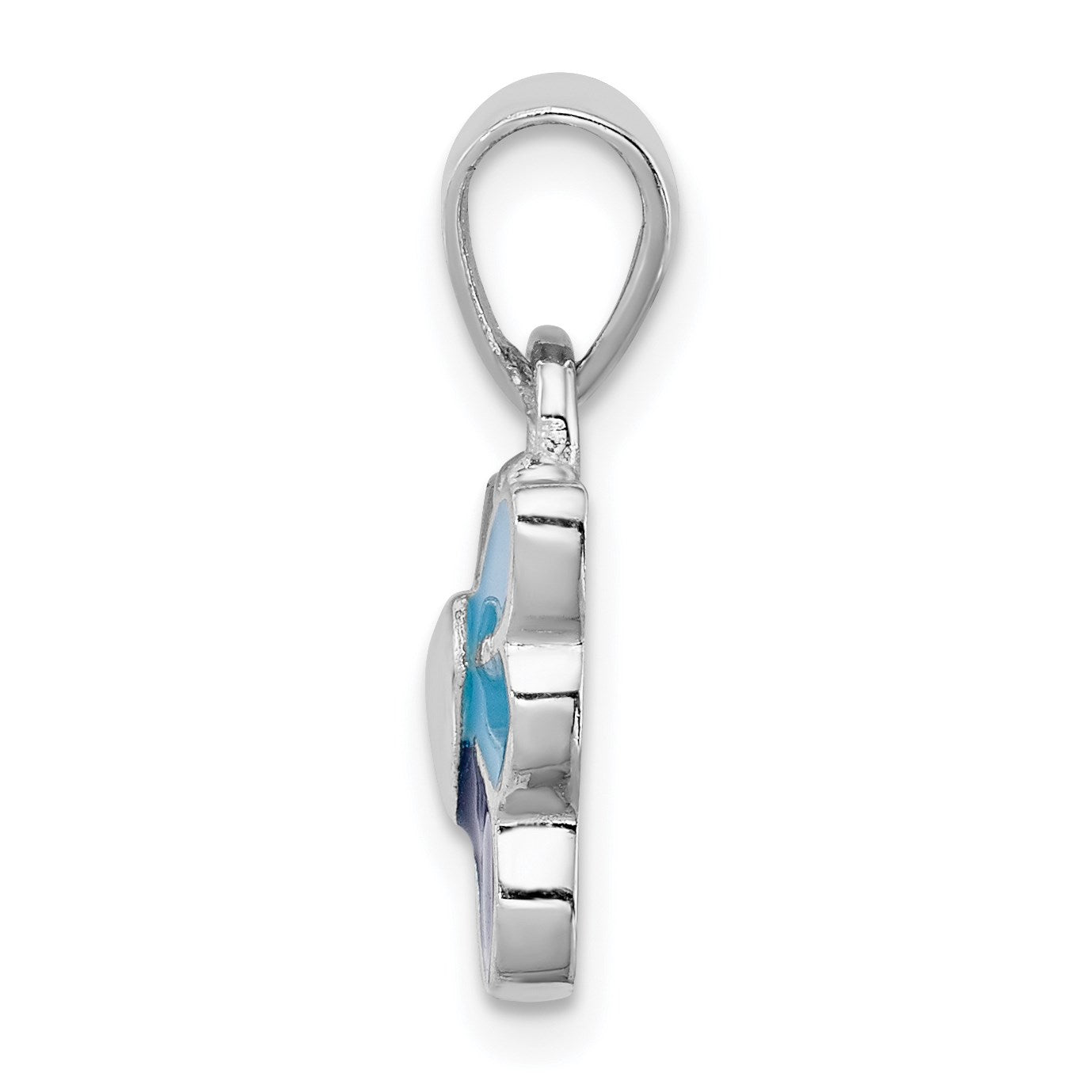 Sterling Silver Rhodium-plated Polished & Enameled Butterfly Children's Earring Ring & Pendant Set