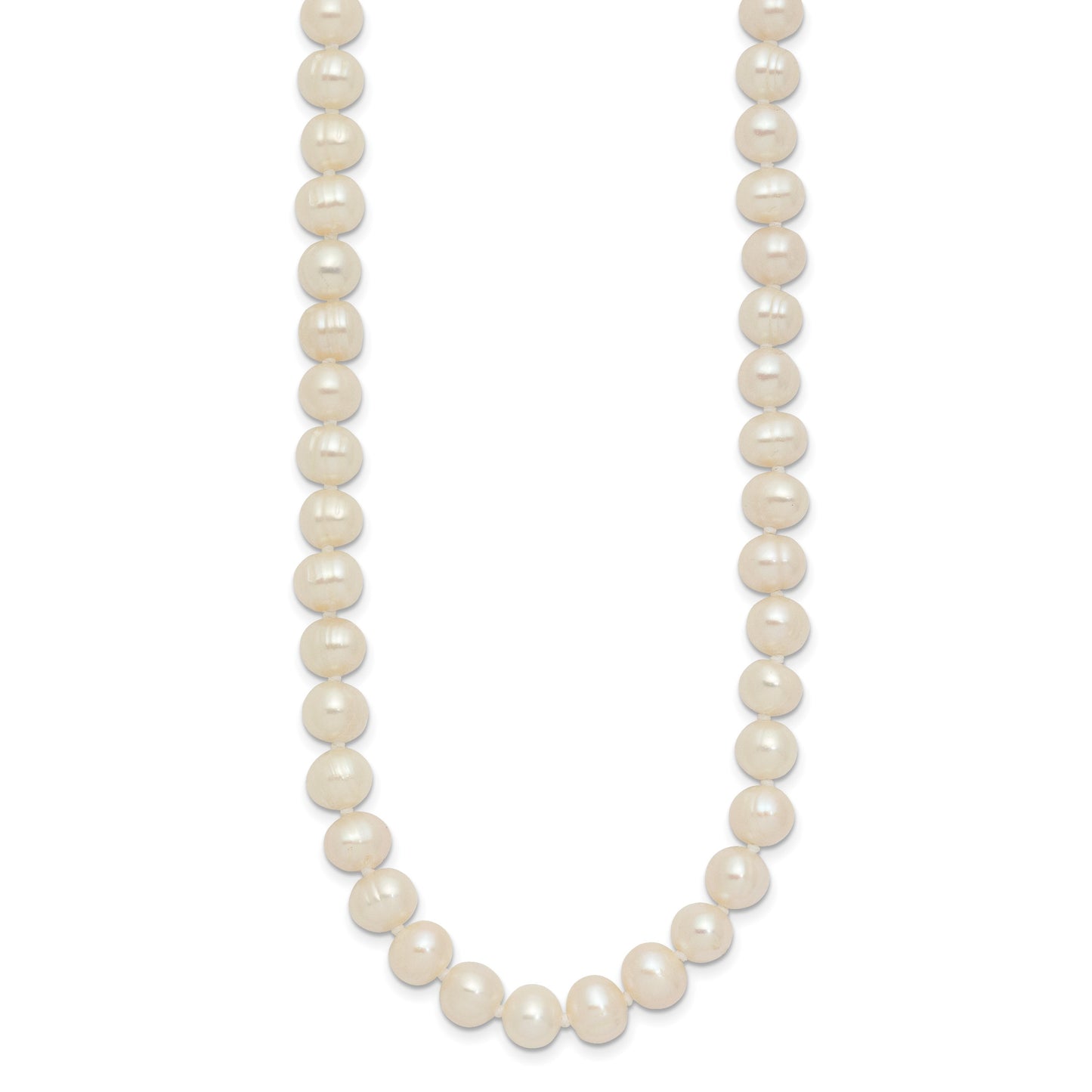 6-7mm White Semi-round Freshwater Cultured Pearl Endless 80 inch Necklace