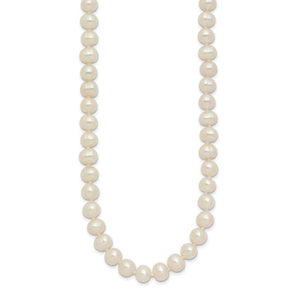 6-7mm White Semi-round Freshwater Cultured Pearl Endless 80 inch Necklace