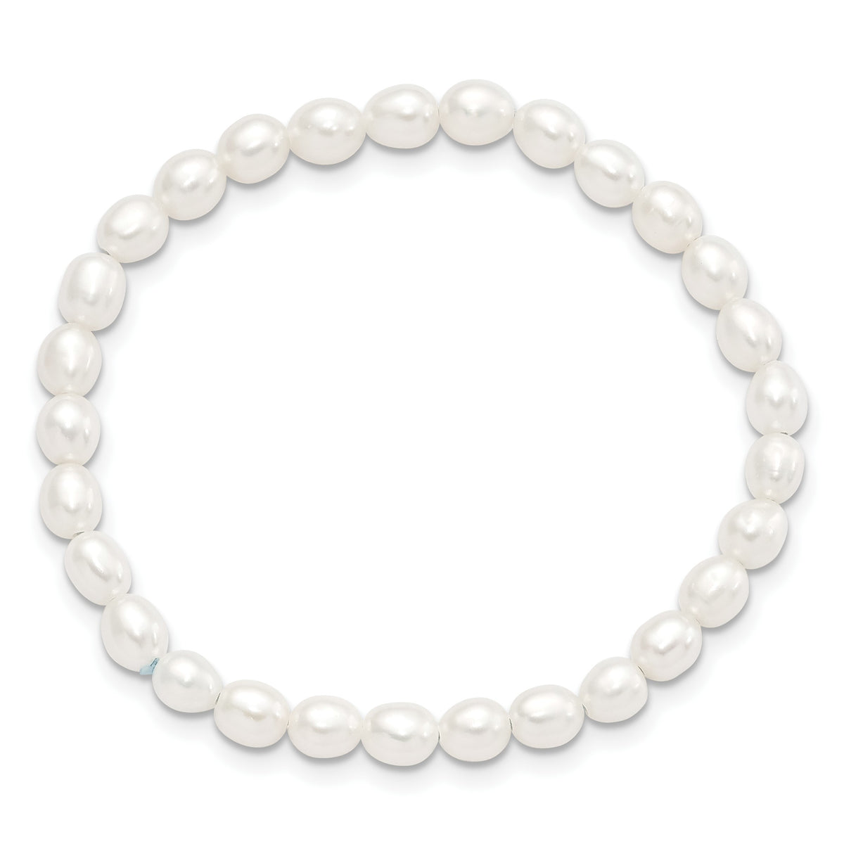 4-5mm White Rice Freshwater Cultured Pearl Small Stretch Bracelet