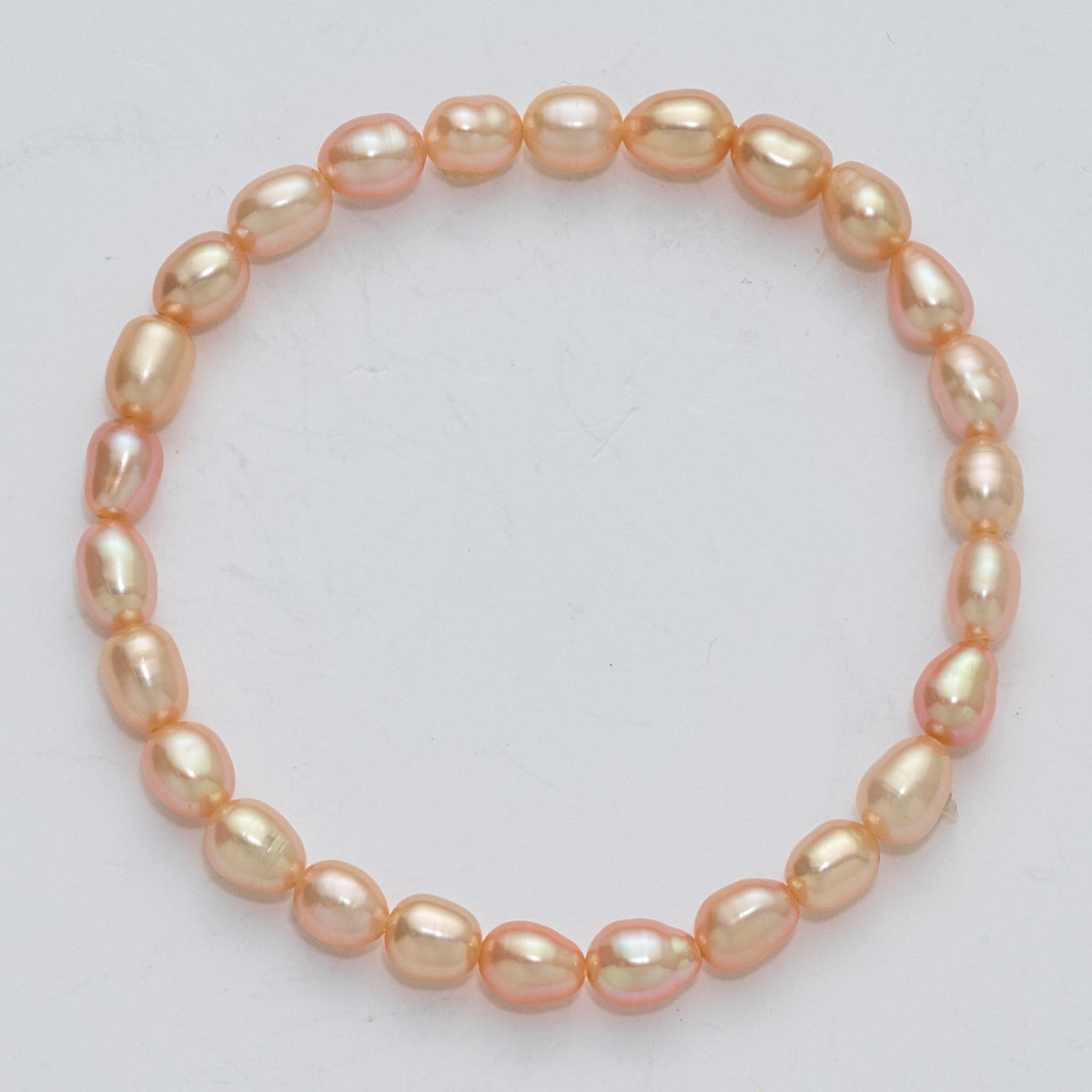 4-5mm Pink Rice Freshwater Cultured Pearl Small Stretch Bracelet