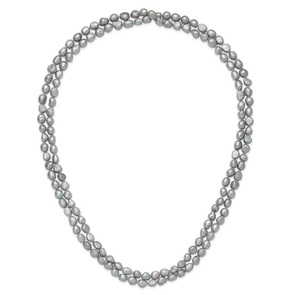 9-11mm Grey Baroque Freshwater Cultured Pearl Endless 64 inch Necklace