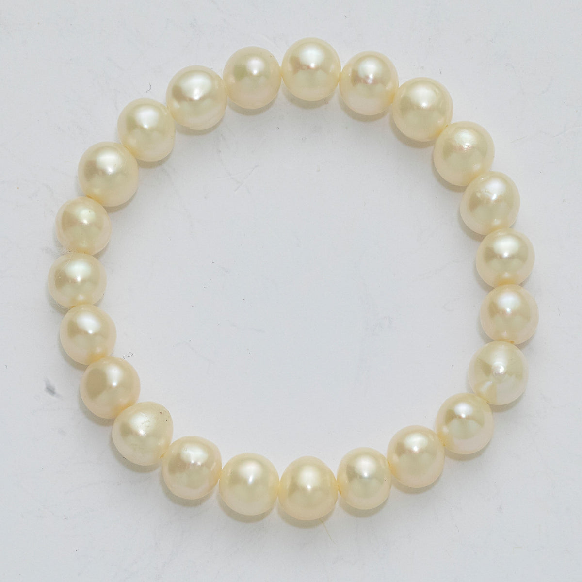Madi K 5-6mm White Semi-Round Freshwater Cultured Pearl Xsmall Stretch Bracelet