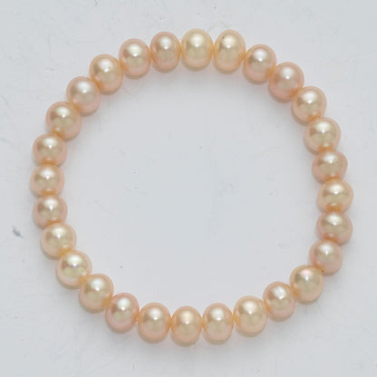 Madi K 5-6mm Pink Semi-Round Freshwater Cultured Pearl Xsmall Stretch Bracelet