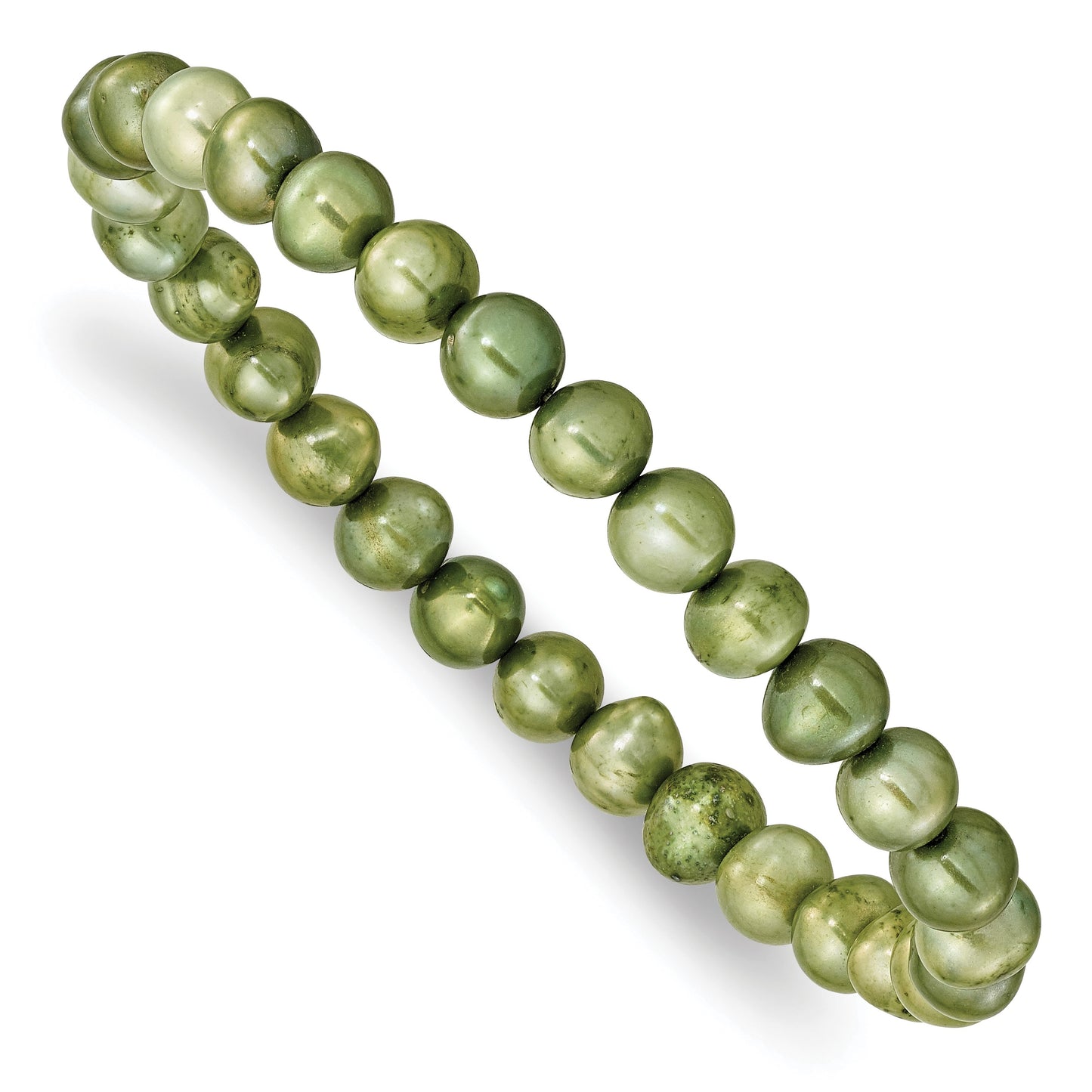 6-7mm Green, Grey, White, Black and Brown Semi-Round Freshwater Cultured Pearl 5-piece Stretch Bracelet Set