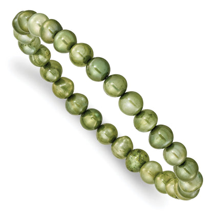 6-7mm Green, Grey, White, Black and Brown Semi-Round Freshwater Cultured Pearl 5-piece Stretch Bracelet Set
