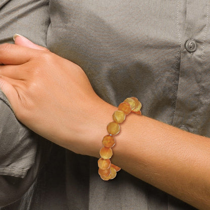 Carnelian 10mm Beaded Stretch Bracelet
