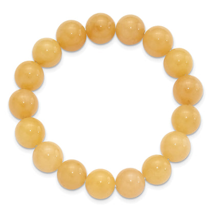 Yellow Quartz 10.00mm Beaded Stretch Bracelet