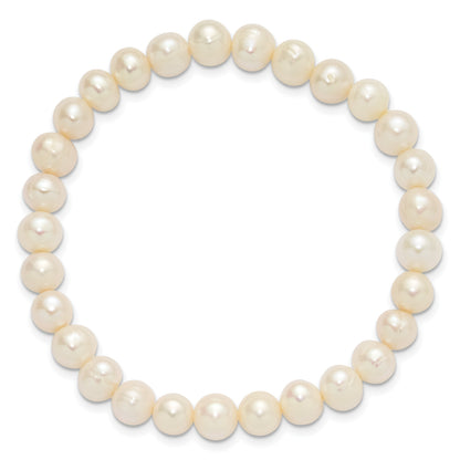 7-8mm Semi-Round Grey/White/Black/Red/Green Freshwater Cultured Pearl Stretch 5-Bracelet Set