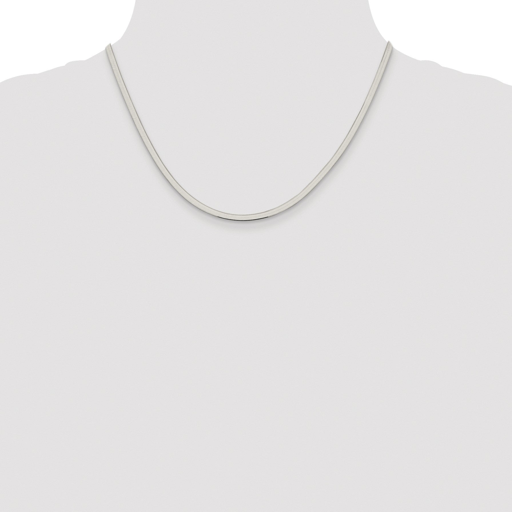 Sterling Silver Rhodium-plated 3mm Magic Herringbone Chain
